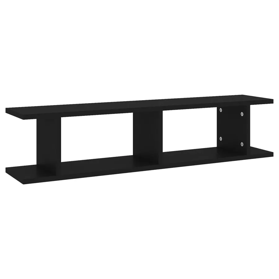 Étagères murales 2 pcs Noir 90x18x20 cm bois d'ingénierie - 4