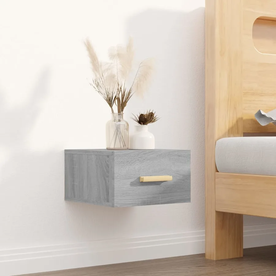 Tables de chevet murales 2 pcs sonoma gris 35x35x20 cm - 3