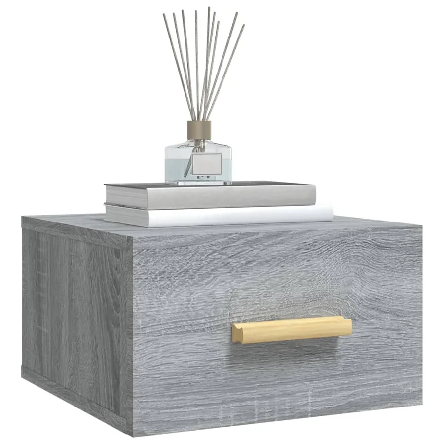 Tables de chevet murales 2 pcs sonoma gris 35x35x20 cm - 9