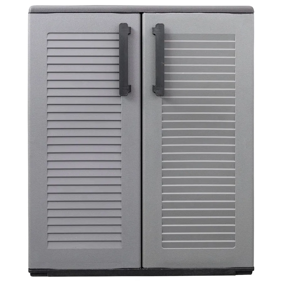Armoire de rangement de jardin Gris et noir 68x37x84 cm PP - 4