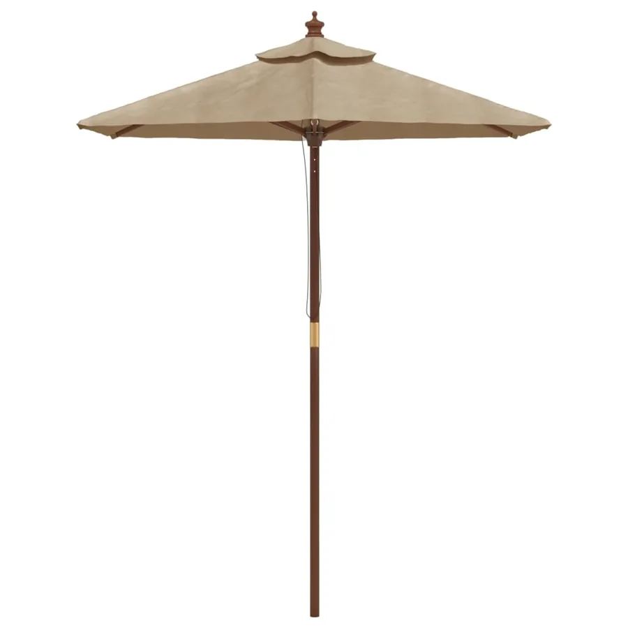 Parasol de jardin avec mât en bois taupe 196x231 cm - 3