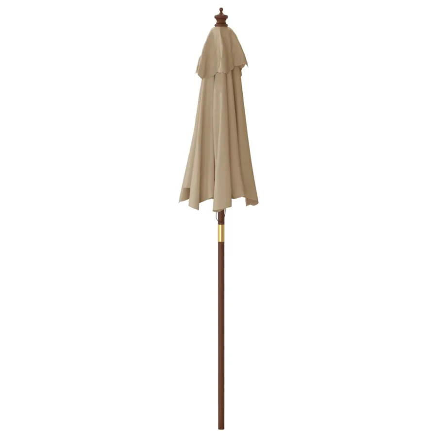Parasol de jardin avec mât en bois taupe 196x231 cm - 5