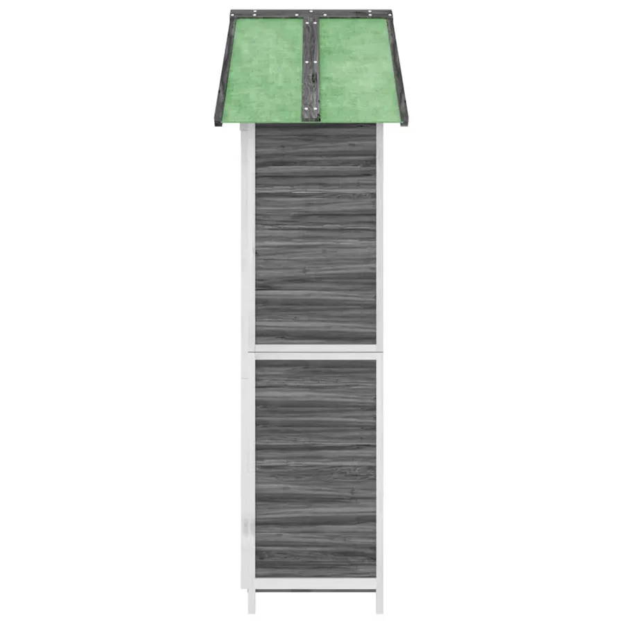 Abri à outils de jardin gris 89x52,5x175 cm bois massif pin - 6