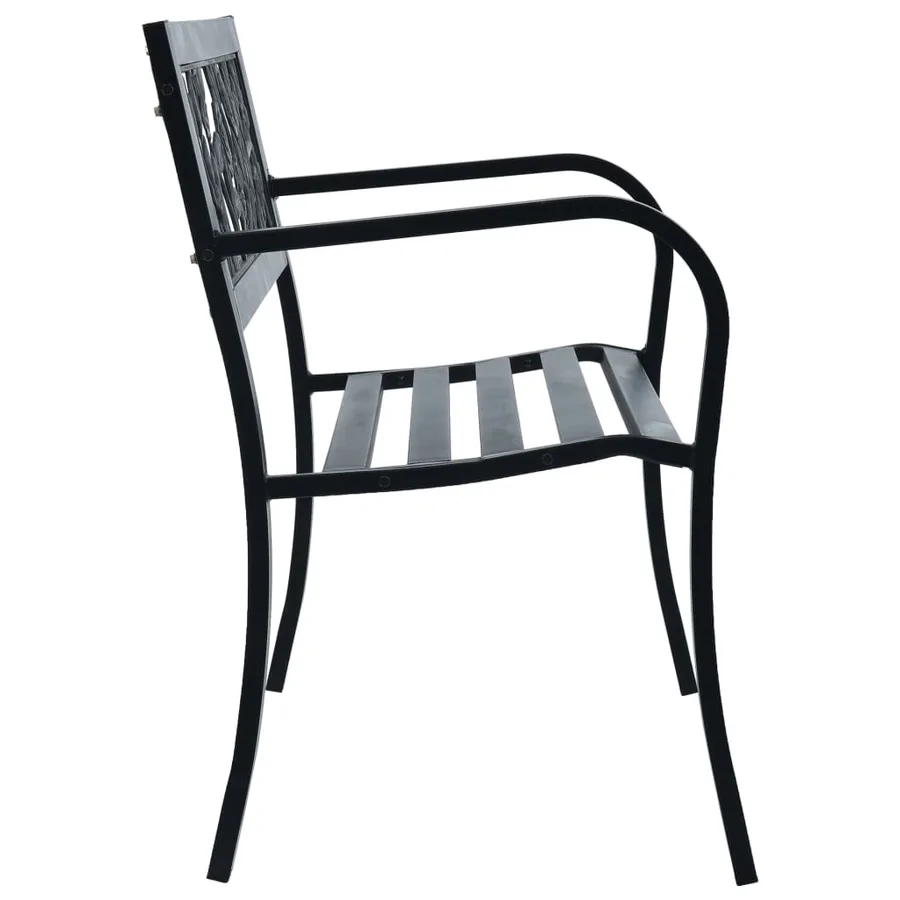 Banc de jardin 125 cm Noir Acier - 3