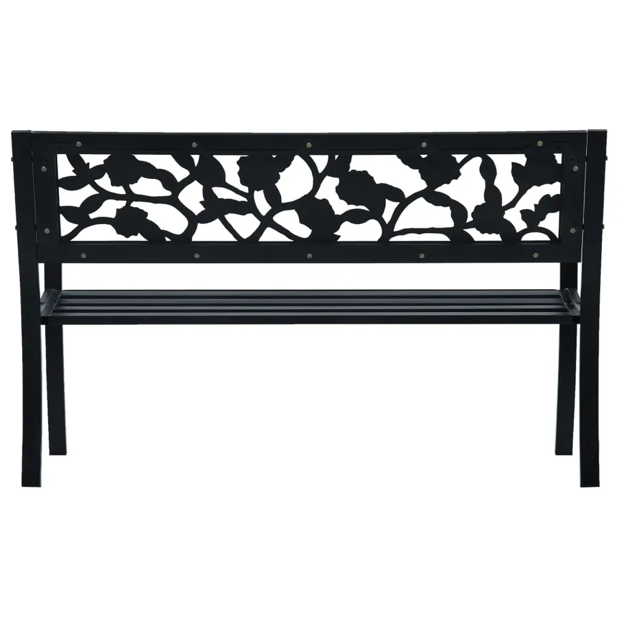 Banc de jardin 125 cm Noir Acier - 4