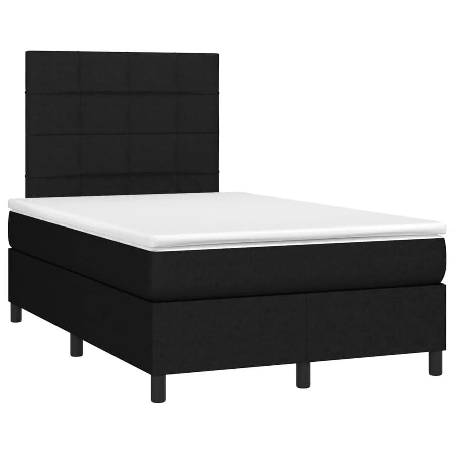 Sommier à lattes de lit avec matelas Noir 120x200 cm Tissu - 3
