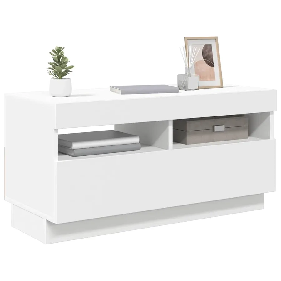 Meuble TV avec lumières LED blanc 80x35x40 cm - 15