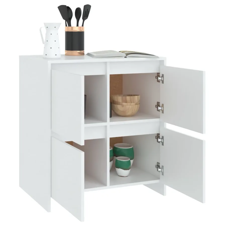 Buffet Blanc 70x41x75 cm Bois d'ingénierie - 6