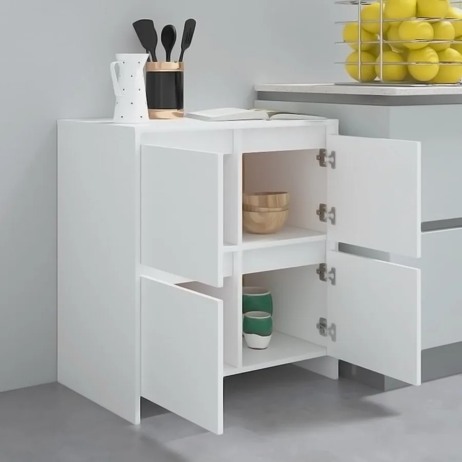 Buffet Blanc 70x41x75 cm Bois d'ingénierie - 8