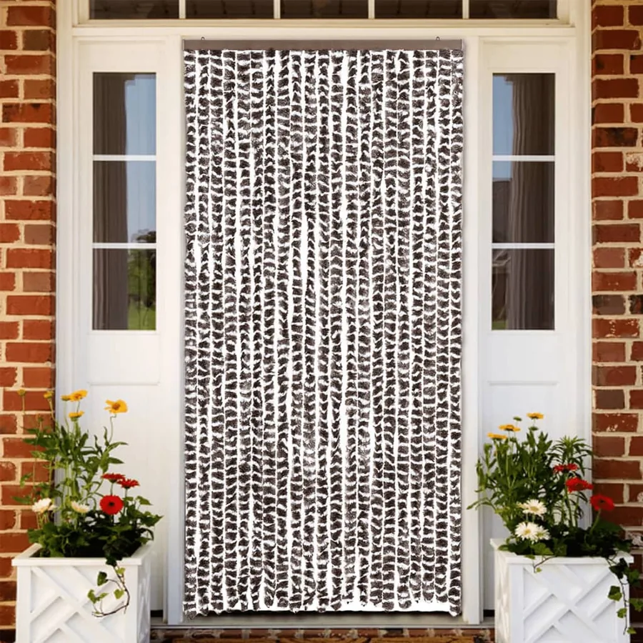 Moustiquaire Marron et blanc 90x220 cm Chenille