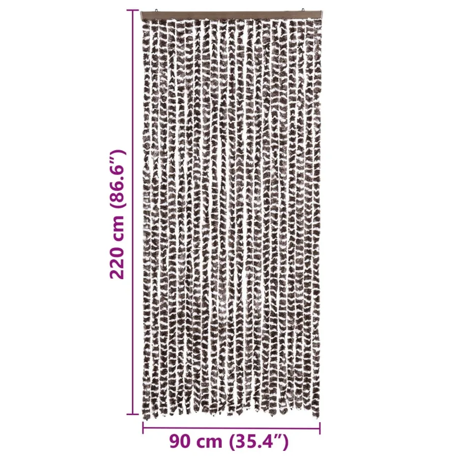 Moustiquaire Marron et blanc 90x220 cm Chenille - 7