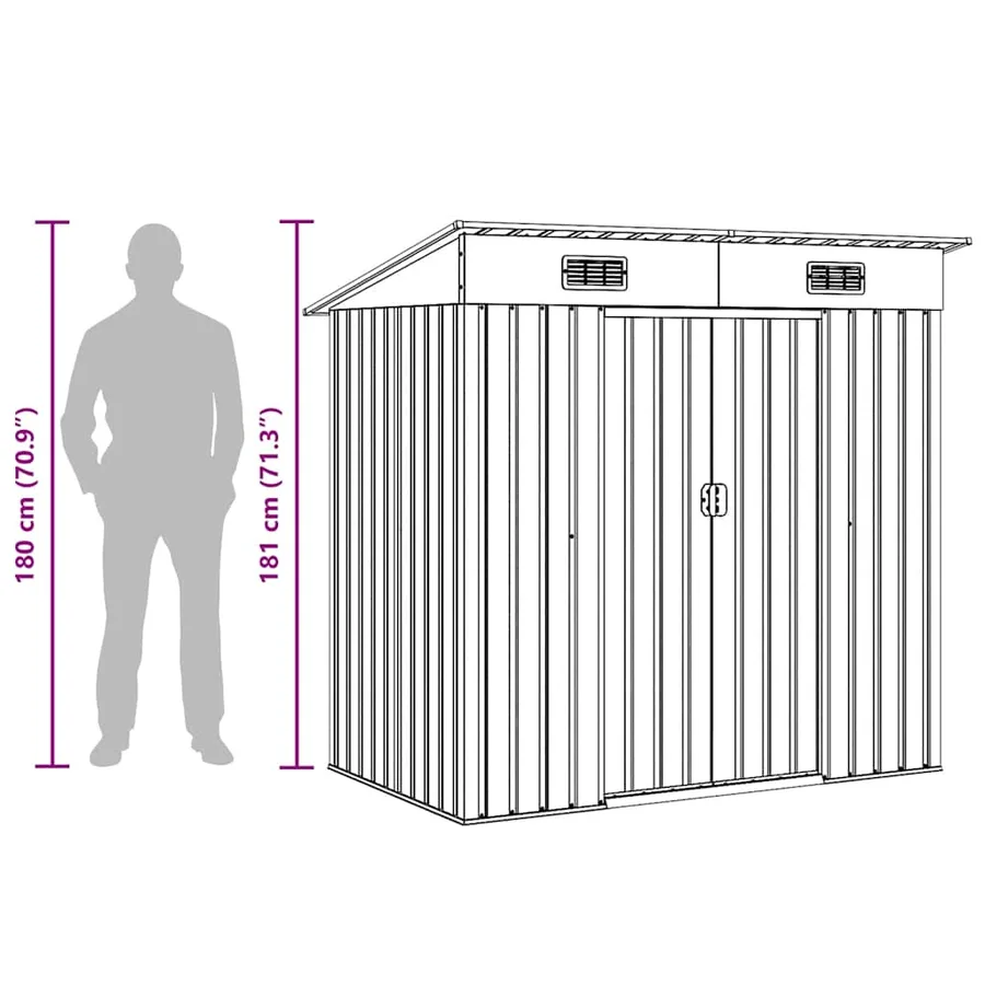 Abri de jardin Anthracite Acier - 12