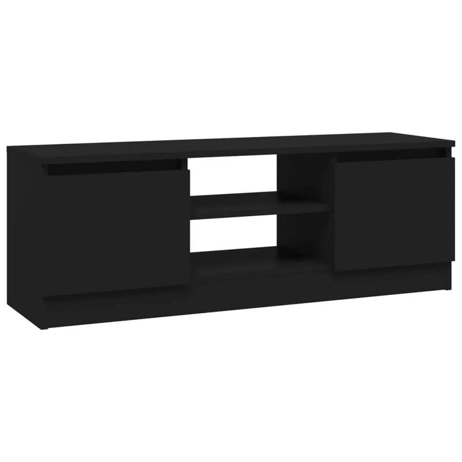 Meuble TV avec porte Noir 102x30x36 cm - 2