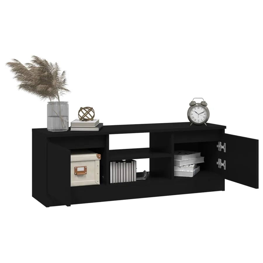 Meuble TV avec porte Noir 102x30x36 cm - 4