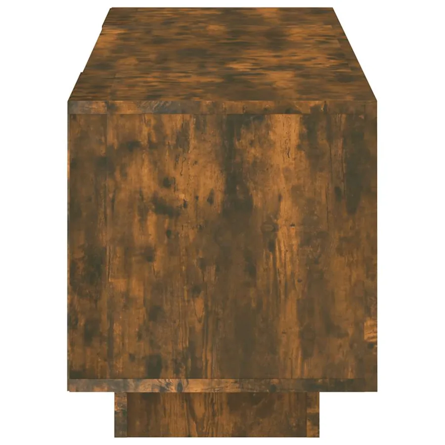 Meuble TV avec lumières LED Chêne fumé 160x35x40 cm - 10