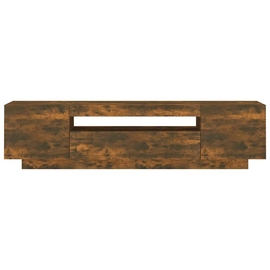 Meuble TV avec lumières LED Chêne fumé 160x35x40 cm - 8