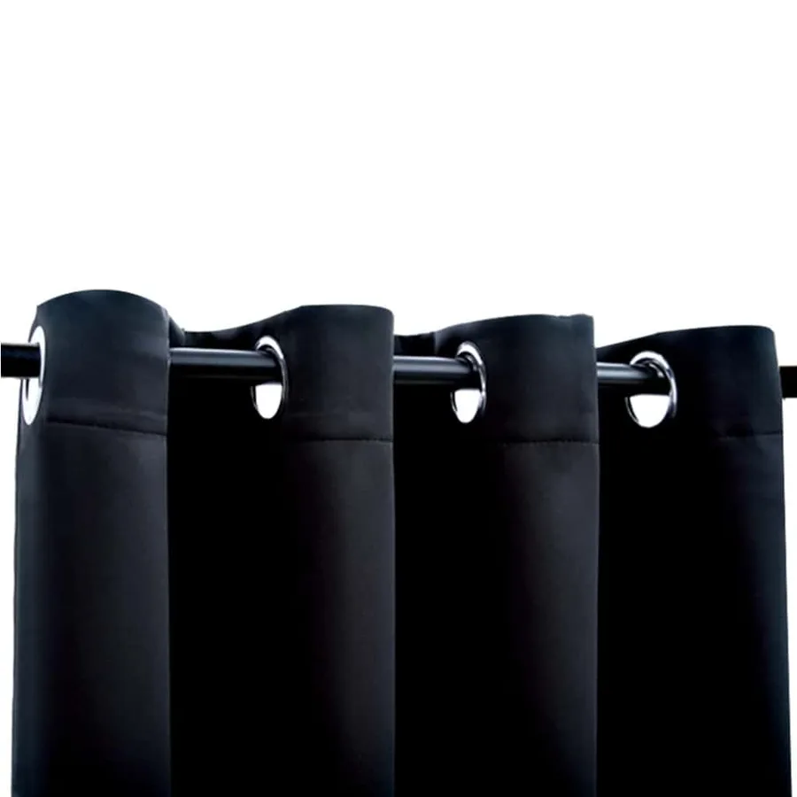 Rideau occultant avec anneaux en métal Noir 290x245 cm - 3