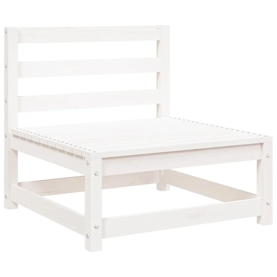 Salon de jardin 2 pcs blanc bois de pin massif - 5