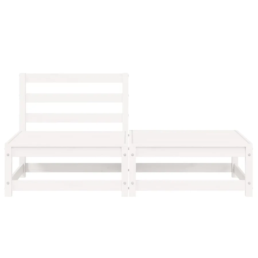 Salon de jardin 2 pcs blanc bois de pin massif - 6