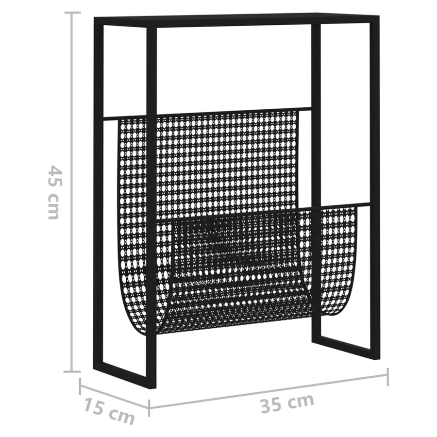 Porte-revue Noir 35x15x45 cm Acier - 7