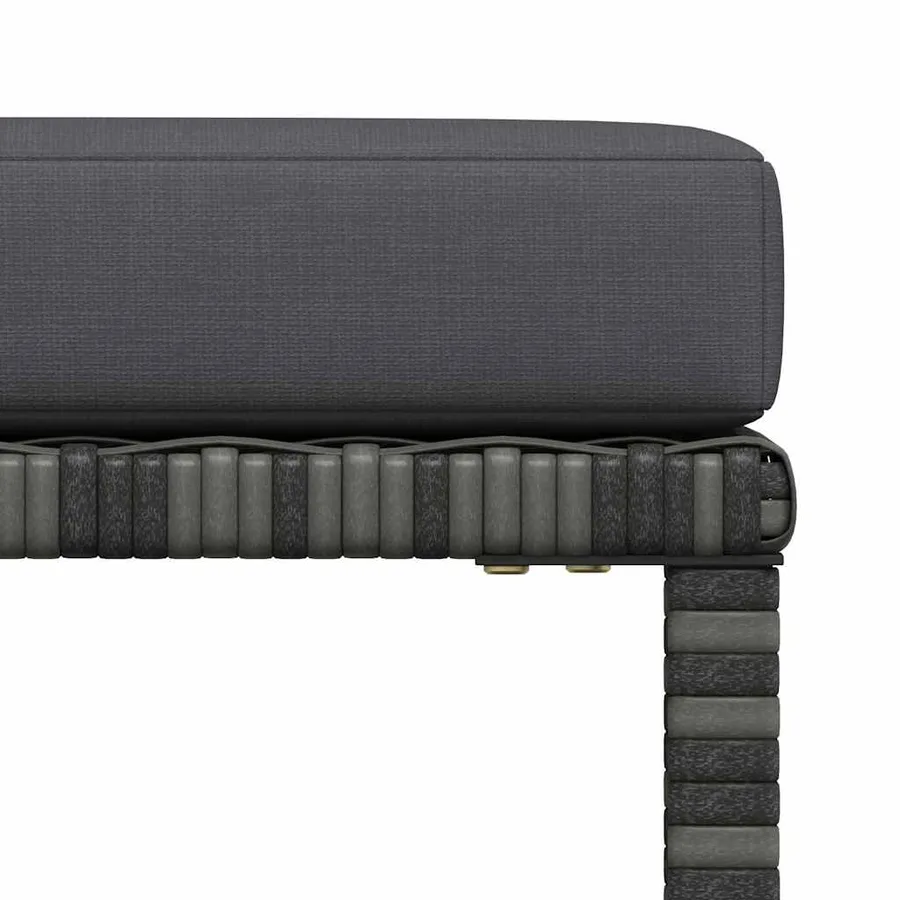 Salon de jardin 5 pcs avec coussins Gris Résine tressée - 10