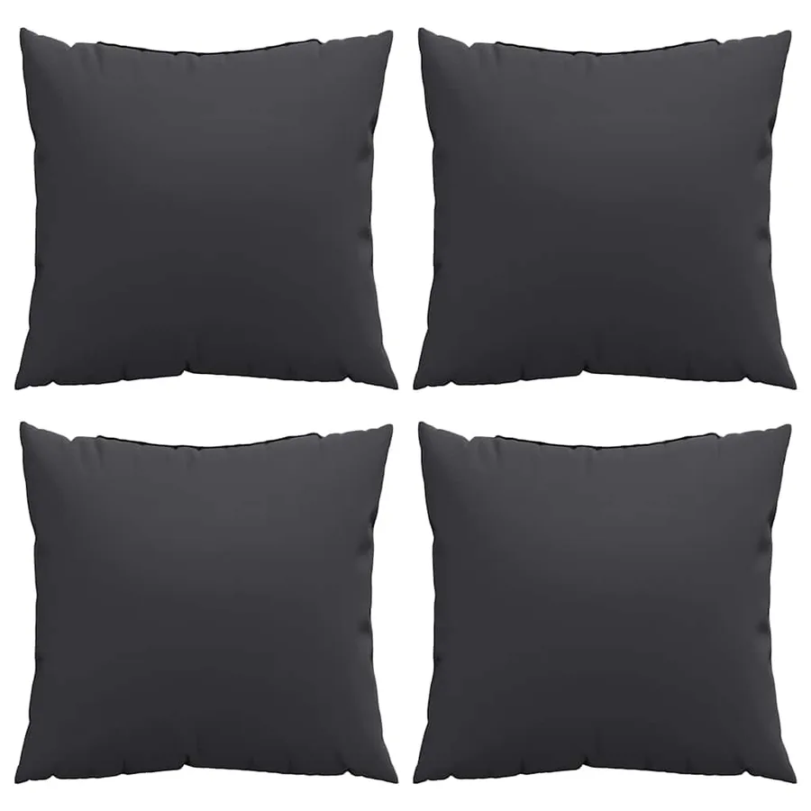 Coussins de canapé lot de 4 noir 50x50 cm tissu - 4