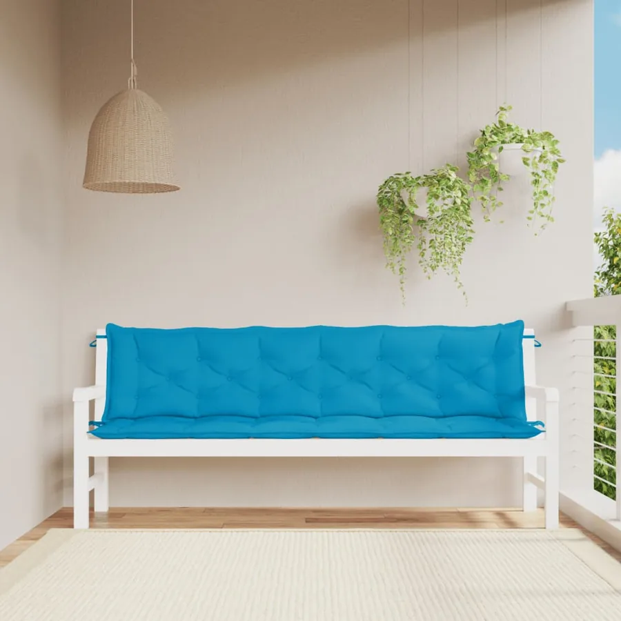 Coussins de banc de jardin lot de 2 bleu clair tissu Oxford