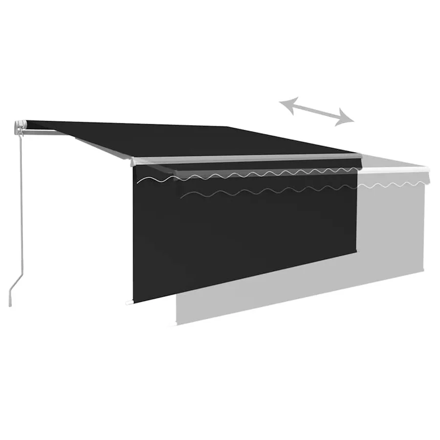 Auvent rétractable manuel avec store 3,5x2,5 m Anthracite - 6