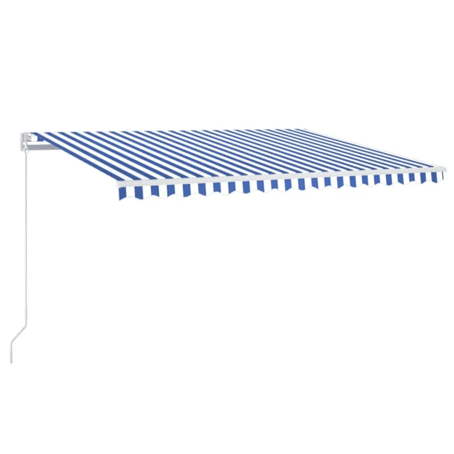 Auvent rétractable automatique 450x300 cm Bleu et blanc - 2