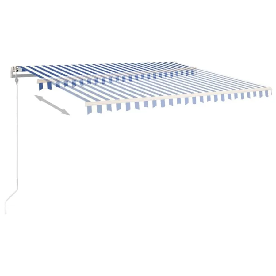 Auvent rétractable automatique 450x300 cm Bleu et blanc - 4