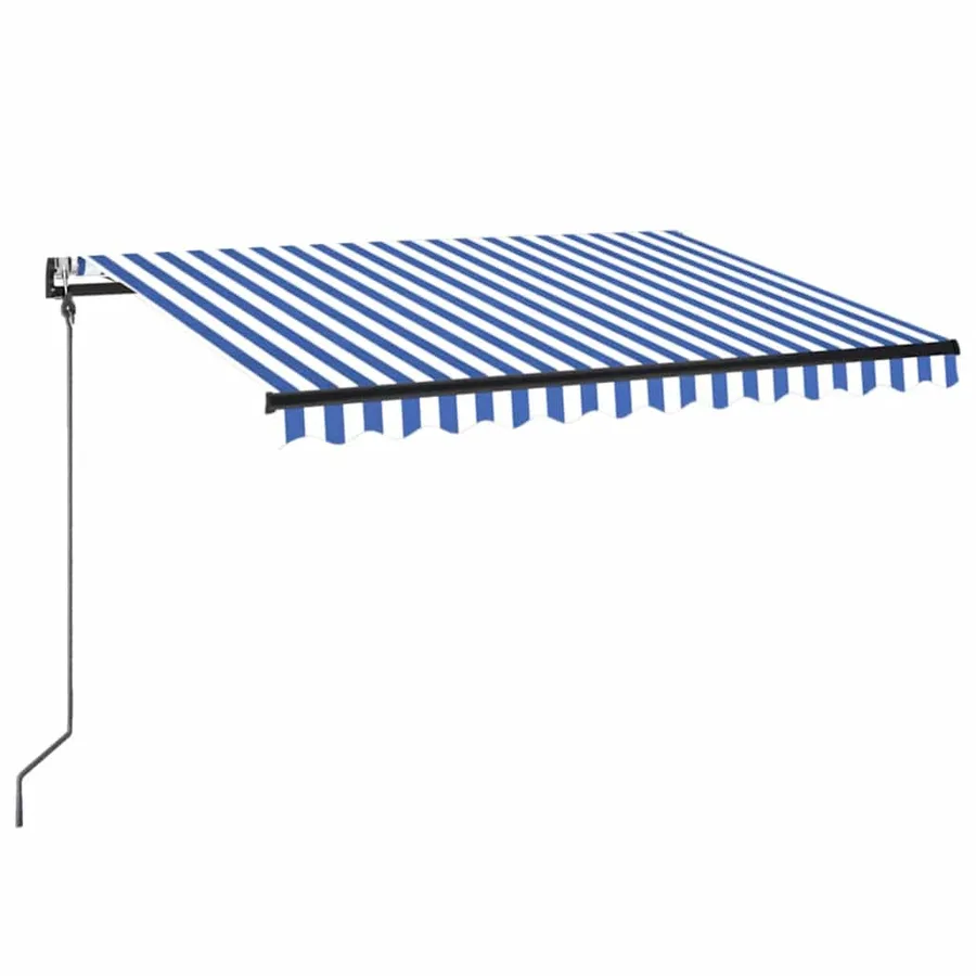 Auvent rétractable automatique 350x250 cm Bleu et blanc - 2
