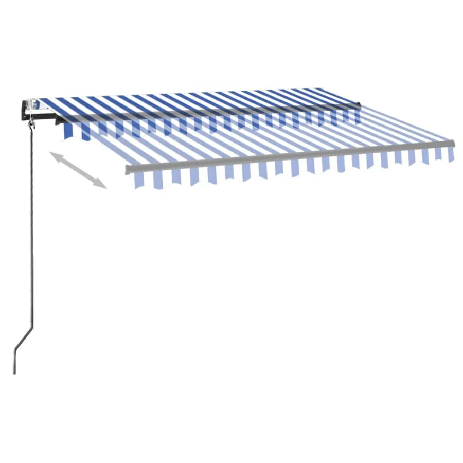 Auvent rétractable automatique 350x250 cm Bleu et blanc - 3