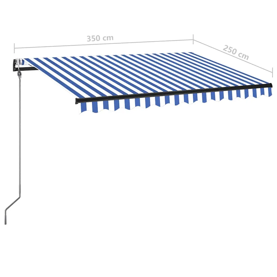 Auvent rétractable automatique 350x250 cm Bleu et blanc - 9