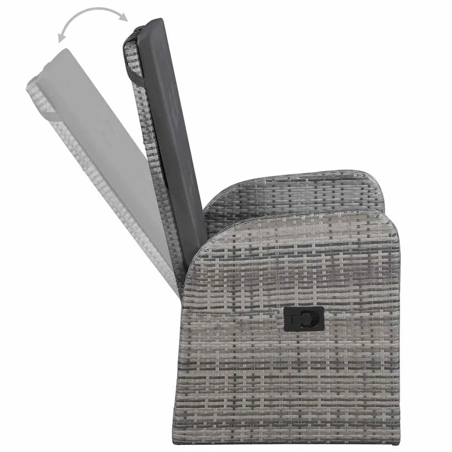 Ensemble à manger de jardin 7 pcs Gris - 6
