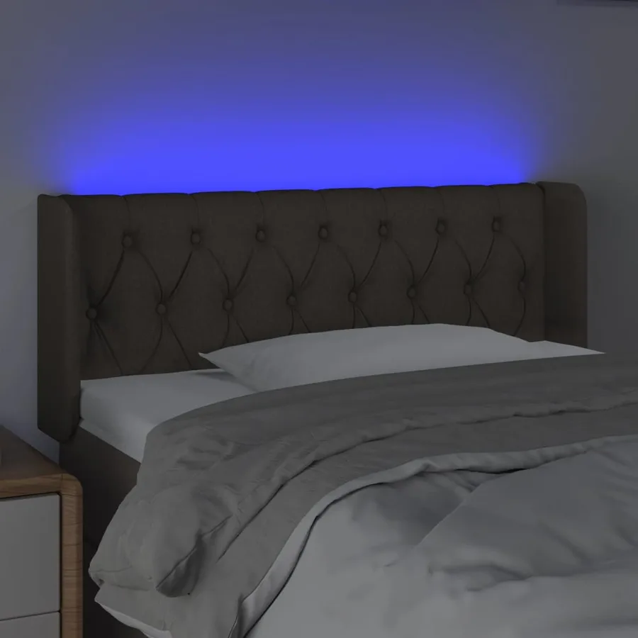 Tête de lit à LED Taupe 103x16x78/88 cm Tissu - 4