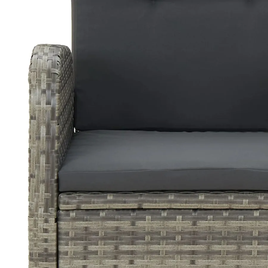 Ensemble à manger de jardin 9 pcs coussins gris résine tressée - 7
