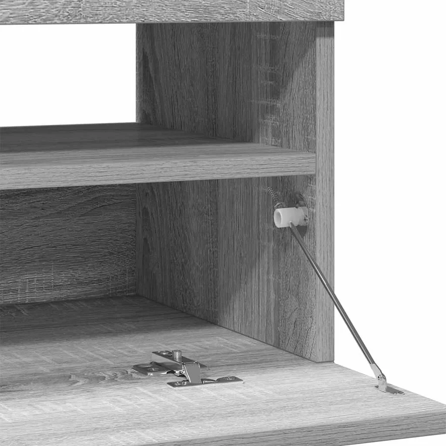 Meuble TV avec lumières LED sonoma gris 80x35x40 cm - 11