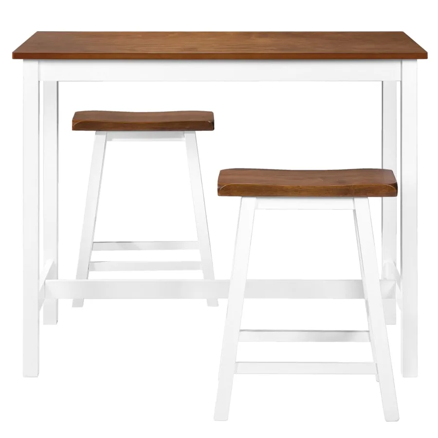Table de bar et tabouret 3 pcs Bois massif - 4
