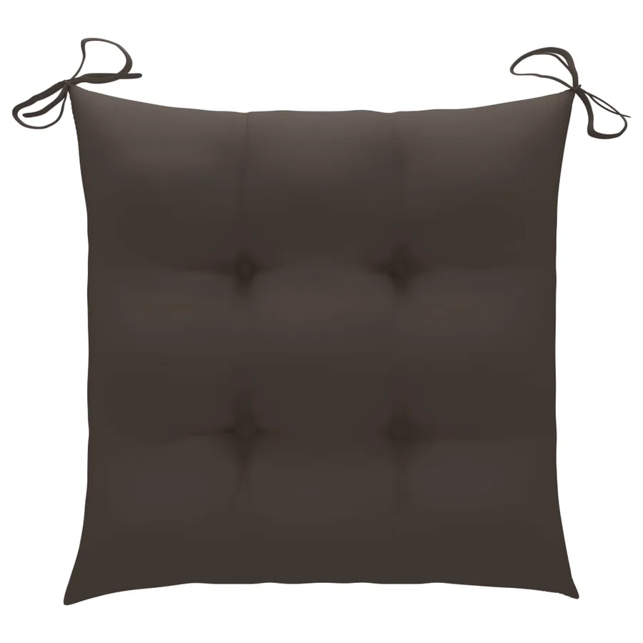 Chaises de jardin lot de 2 avec coussins Bois de teck massif - 8