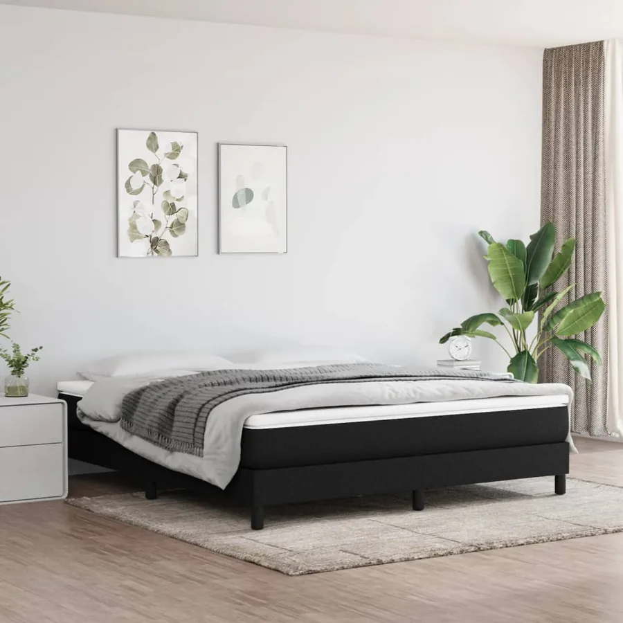 Matelas de lit à ressorts ensachés fermeté moyenne Noir 180x200x20 cm Tissu