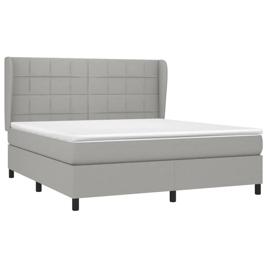 Sommier à lattes de lit avec matelas Gris clair 180x200cm Tissu - 3