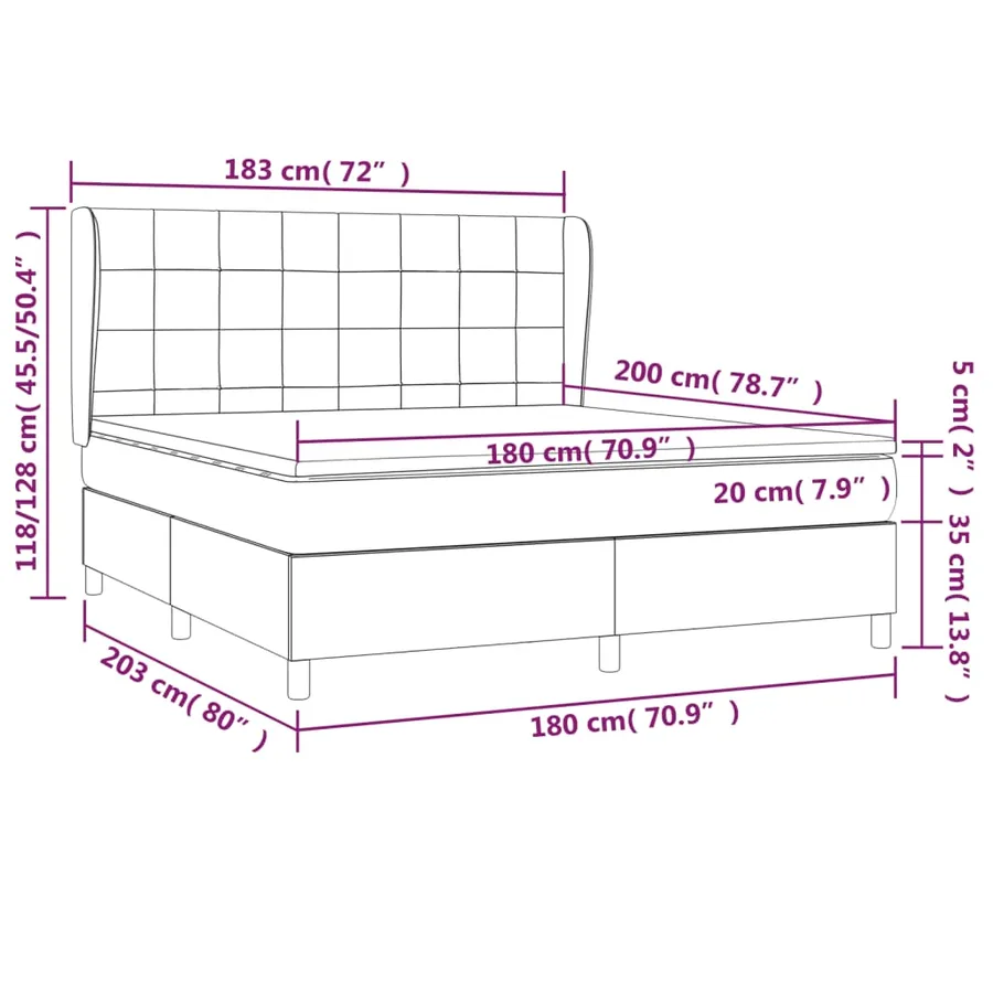 Sommier à lattes de lit avec matelas Gris clair 180x200cm Tissu - 7