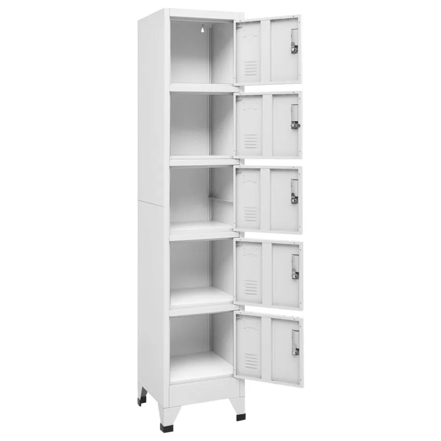 Armoire à casiers Gris Clair 38x40x180 cm Acier - 5