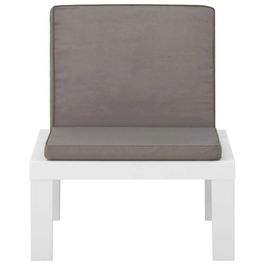 Chaise de salon de jardin avec coussin Plastique Blanc - 2