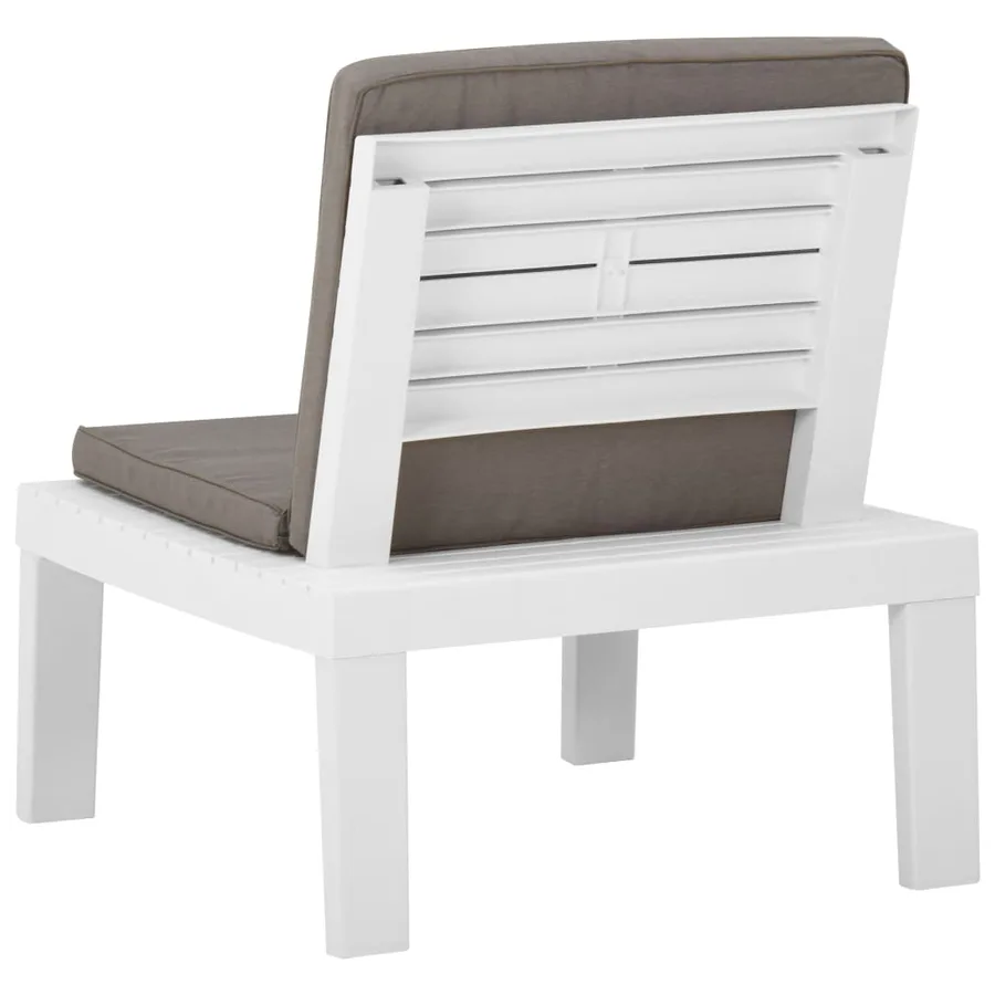 Chaise de salon de jardin avec coussin Plastique Blanc - 4