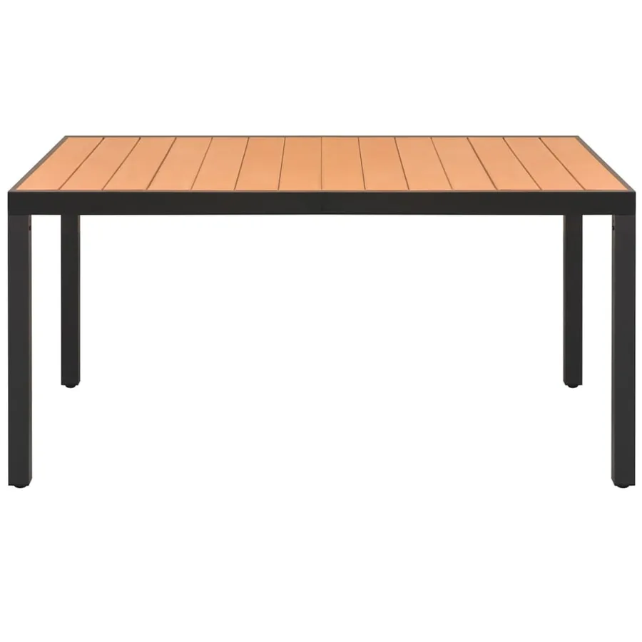 Table de jardin Marron 150 x 90 x 74 cm Aluminium et WPC - 2