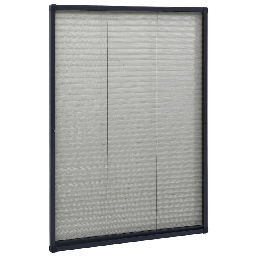 Moustiquaire plissée pour fenêtre Aluminium Anthracite 80x120cm - 3