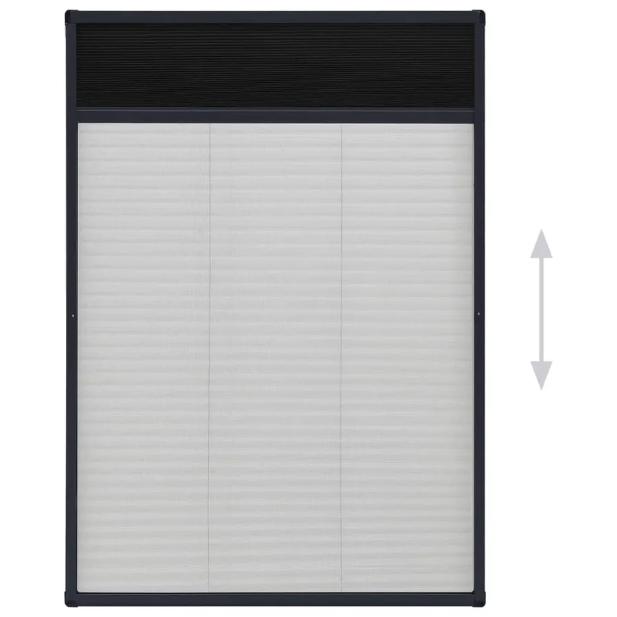 Moustiquaire plissée pour fenêtre Aluminium Anthracite 80x120cm - 4