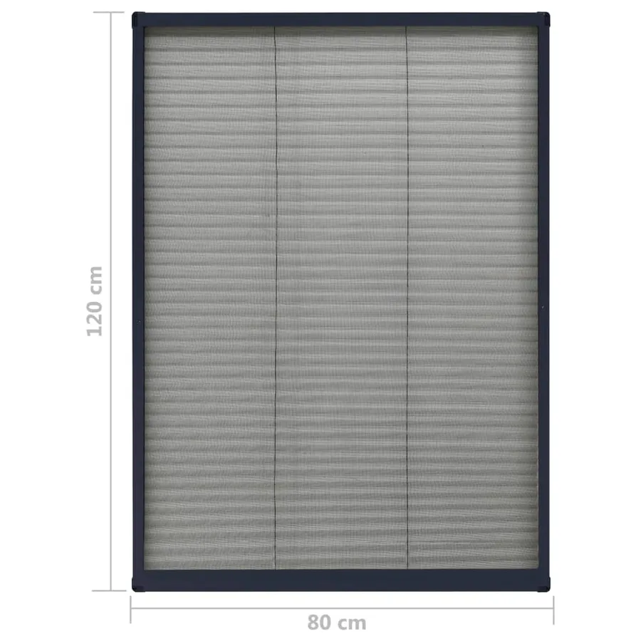 Moustiquaire plissée pour fenêtre Aluminium Anthracite 80x120cm - 7