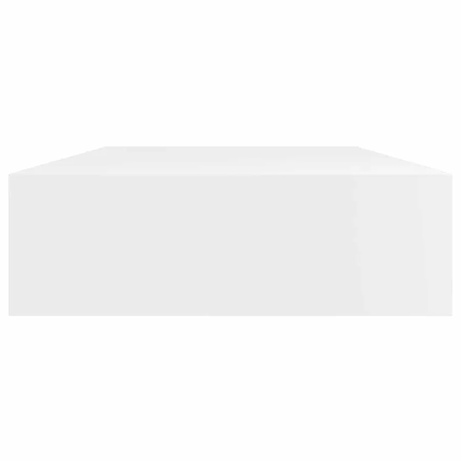 Étagère murale avec 1 tiroir MDF Blanc Rangement de livres/DVD - 5